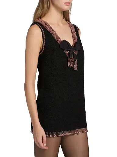 Kobi Halperin Women's Avital Embellished Tweed Minidress - Black | Thumbnail 4 Kobi Halperin Women's Avital Embellished Tweed Minidress - Black | Thumbnail 4