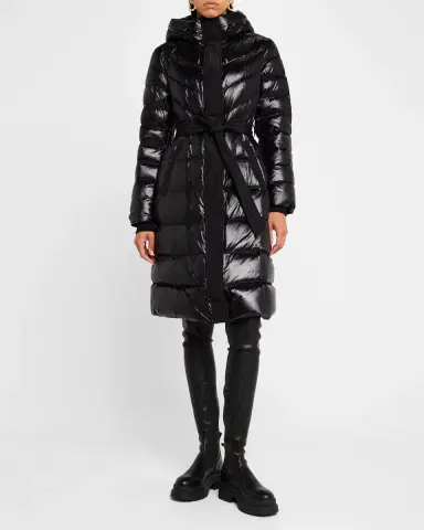 Mackage Coralia Lustrous Light Down Coat with Sash Belt | Thumbnail 2 Mackage Coralia Lustrous Light Down Coat with Sash Belt | Thumbnail 2