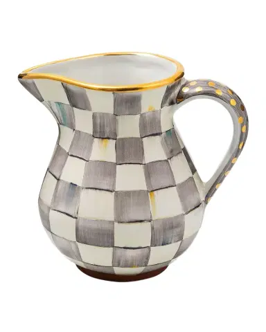 MacKenzie-Childs Sterling Check Portly Pitcher | Thumbnail 1 MacKenzie-Childs Sterling Check Portly Pitcher | Thumbnail 1