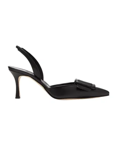 Manolo Blahnik Maysli Leather Buckle Halter Pumps | Thumbnail 1 Manolo Blahnik Maysli Leather Buckle Halter Pumps | Thumbnail 1