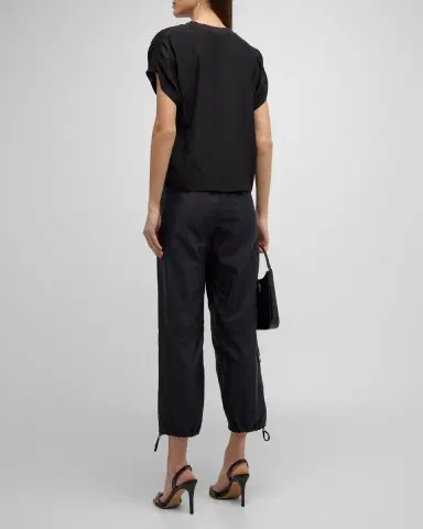 Cinq à Sept Lorainne Short Ruched-Sleeve Silk Top | Thumbnail 3 Cinq à Sept Lorainne Short Ruched-Sleeve Silk Top | Thumbnail 3