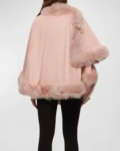 Gorski Cashmere Capelet with Lamb Shearling Trim | Thumbnail 5 Gorski Cashmere Capelet with Lamb Shearling Trim | Thumbnail 5