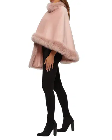 Gorski Cashmere Capelet with Lamb Shearling Trim | Thumbnail 1 Gorski Cashmere Capelet with Lamb Shearling Trim | Thumbnail 1