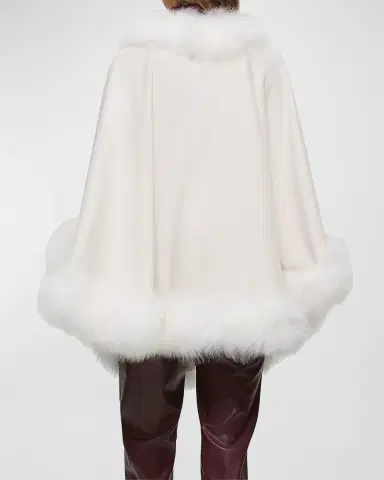 Gorski Cashmere Capelet with Lamb Shearling Trim | Thumbnail 2 Gorski Cashmere Capelet with Lamb Shearling Trim | Thumbnail 2
