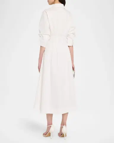 SIMKHAI Jazz Poplin Pintuck Midi Shirtdress | Thumbnail 3 SIMKHAI Jazz Poplin Pintuck Midi Shirtdress | Thumbnail 3