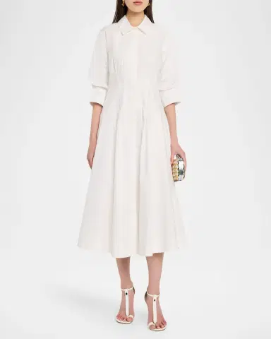 SIMKHAI Jazz Poplin Pintuck Midi Shirtdress | Thumbnail 4 SIMKHAI Jazz Poplin Pintuck Midi Shirtdress | Thumbnail 4
