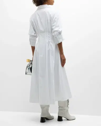 SIMKHAI Jazz Poplin Pintuck Midi Shirtdress | Thumbnail 6 SIMKHAI Jazz Poplin Pintuck Midi Shirtdress | Thumbnail 6