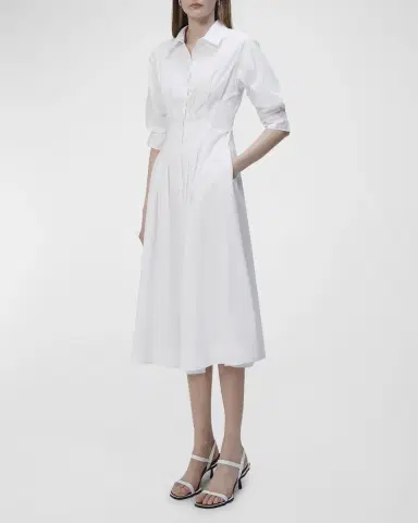 SIMKHAI Jazz Poplin Pintuck Midi Shirtdress | Thumbnail 7 SIMKHAI Jazz Poplin Pintuck Midi Shirtdress | Thumbnail 7