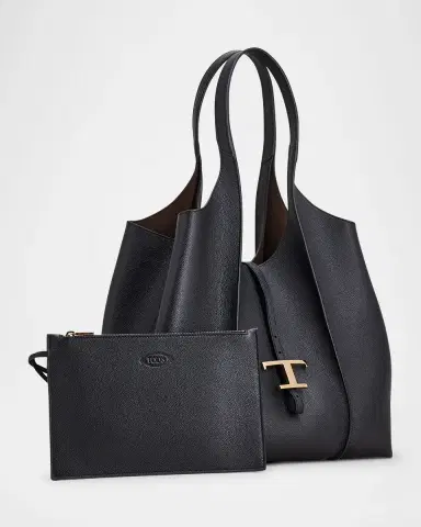 Tod 's Medium Leather T Timeless Tote Shopping Bag | Thumbnail 4 Tod 's Medium Leather T Timeless Tote Shopping Bag | Thumbnail 4