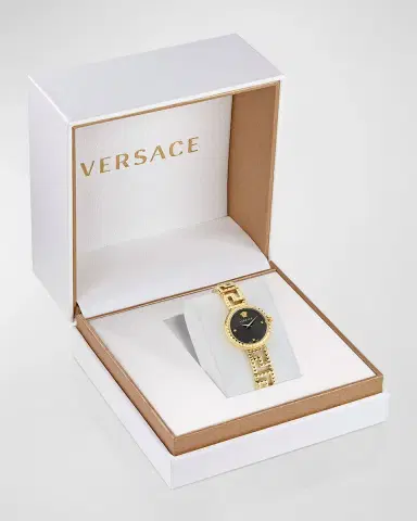 Versace 28mm Greca Goddess Watch with Bracelet Strap, Black | Thumbnail 5 Versace 28mm Greca Goddess Watch with Bracelet Strap, Black | Thumbnail 5
