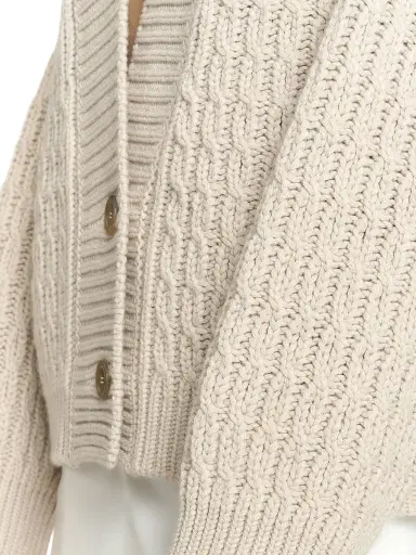 Malo Women's Anna Cashmere Cardigan - Dune - Size Large | Thumbnail 6 Malo Women's Anna Cashmere Cardigan - Dune - Size Large | Thumbnail 6