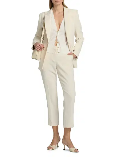 Kobi Halperin Women's Rue Crepe Single-Breasted Blazer - Ecru - Size XXL | Thumbnail 2 Kobi Halperin Women's Rue Crepe Single-Breasted Blazer - Ecru - Size XXL | Thumbnail 2