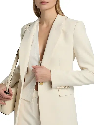 Kobi Halperin Women's Rue Crepe Single-Breasted Blazer - Ecru - Size XXL | Thumbnail 6 Kobi Halperin Women's Rue Crepe Single-Breasted Blazer - Ecru - Size XXL | Thumbnail 6