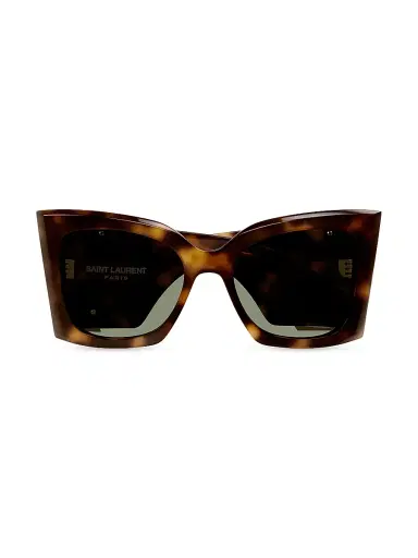 Saint Laurent Women's Monogram Acetate 54MM Blaze Rectangular Sunglasses - Havana | Thumbnail 2 Saint Laurent Women's Monogram Acetate 54MM Blaze Rectangular Sunglasses - Havana | Thumbnail 2