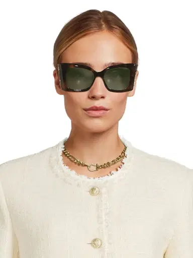 Saint Laurent Women's Monogram Acetate 54MM Blaze Rectangular Sunglasses - Havana | Thumbnail 3 Saint Laurent Women's Monogram Acetate 54MM Blaze Rectangular Sunglasses - Havana | Thumbnail 3