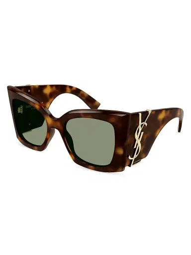 Saint Laurent Women's Monogram Acetate 54MM Blaze Rectangular Sunglasses - Havana | Thumbnail 1 Saint Laurent Women's Monogram Acetate 54MM Blaze Rectangular Sunglasses - Havana | Thumbnail 1