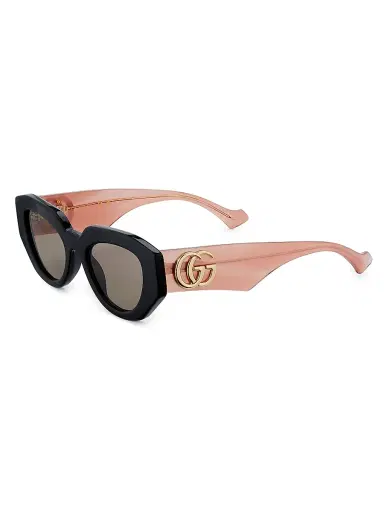 Gucci Women's Generation 51MM Geometric Sunglasses - Black Beige | Thumbnail 1 Gucci Women's Generation 51MM Geometric Sunglasses - Black Beige | Thumbnail 1