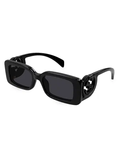 Gucci Women's Chaise Longue 54MM Rectangular Sunglasses - Black | Thumbnail 1 Gucci Women's Chaise Longue 54MM Rectangular Sunglasses - Black | Thumbnail 1