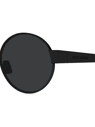 Saint Laurent Women's Feminine Fashion Icons 55MM Oval Metal Sunglasses - Black Dark Grey | Thumbnail 3 Saint Laurent Women's Feminine Fashion Icons 55MM Oval Metal Sunglasses - Black Dark Grey | Thumbnail 3