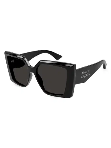 McQueen Women's Stacked Logo 56MM Square Sunglasses - Dark Grey Black | Thumbnail 1 McQueen Women's Stacked Logo 56MM Square Sunglasses - Dark Grey Black | Thumbnail 1