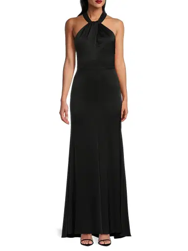 Ungaro Women's Wilde Satin Halterneck Maxi Dress - Black | Thumbnail 3 Ungaro Women's Wilde Satin Halterneck Maxi Dress - Black | Thumbnail 3
