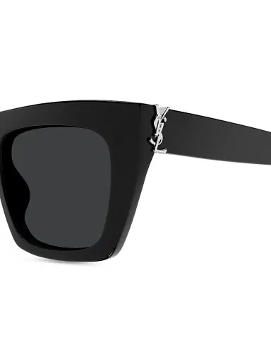 Saint Laurent Women's Monogram Hinge 52MM Acetate Square Sunglasses - Black Dark Grey | Thumbnail 3 Saint Laurent Women's Monogram Hinge 52MM Acetate Square Sunglasses - Black Dark Grey | Thumbnail 3