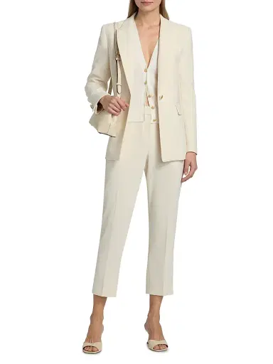 Kobi Halperin Women's Gloria Crepe Straight-Leg Pants - Ecru | Thumbnail 2 Kobi Halperin Women's Gloria Crepe Straight-Leg Pants - Ecru | Thumbnail 2