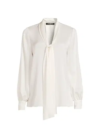 Ungaro Women's Ella Silk-Blend Tie-Neck Blouse - Ivory - Size XXL | Thumbnail 1 Ungaro Women's Ella Silk-Blend Tie-Neck Blouse - Ivory - Size XXL | Thumbnail 1