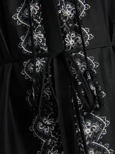 Kobi Halperin Women's Lauryn Lace Print Cotton-Silk Maxi Dress - Black | Thumbnail 7 Kobi Halperin Women's Lauryn Lace Print Cotton-Silk Maxi Dress - Black | Thumbnail 7