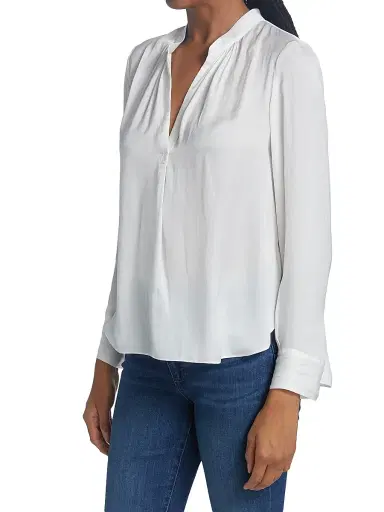 Zadig & Voltaire Women's Tink Draped Satin Blouse - Ecru - Size Small | Thumbnail 4 Zadig & Voltaire Women's Tink Draped Satin Blouse - Ecru - Size Small | Thumbnail 4
