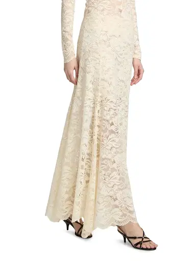 Rabanne Women's Lace Maxi Skirt - Ivory - Size 12 | Thumbnail 4 Rabanne Women's Lace Maxi Skirt - Ivory - Size 12 | Thumbnail 4