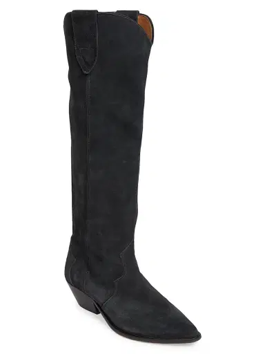 Isabel Marant Women's Denvee 40MM Suede Tall Western Boots - Faded Black | Thumbnail 2 Isabel Marant Women's Denvee 40MM Suede Tall Western Boots - Faded Black | Thumbnail 2