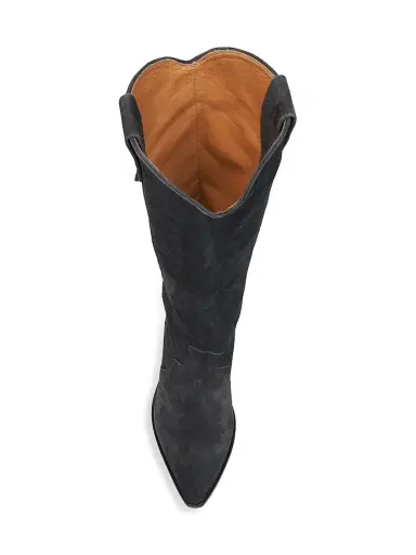 Isabel Marant Women's Denvee 40MM Suede Tall Western Boots - Faded Black | Thumbnail 4 Isabel Marant Women's Denvee 40MM Suede Tall Western Boots - Faded Black | Thumbnail 4