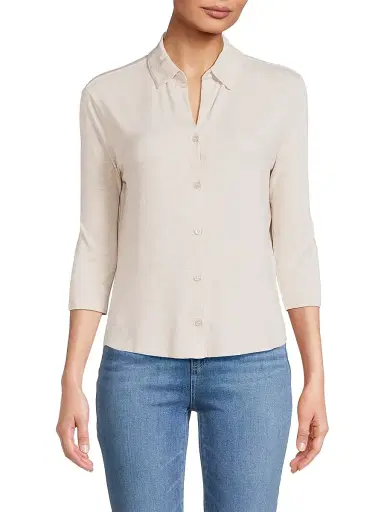 Majestic Filatures Women's Soft Touch Shirt - Ecru Chine | Thumbnail 3 Majestic Filatures Women's Soft Touch Shirt - Ecru Chine | Thumbnail 3