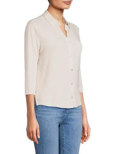 Majestic Filatures Women's Soft Touch Shirt - Ecru Chine | Thumbnail 4 Majestic Filatures Women's Soft Touch Shirt - Ecru Chine | Thumbnail 4