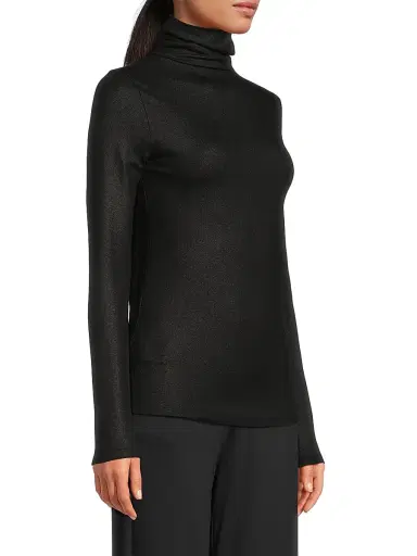 MAJESTIC FILATURES Women's Soft Touch Metallic Turtleneck Top | Thumbnail 4 MAJESTIC FILATURES Women's Soft Touch Metallic Turtleneck Top | Thumbnail 4