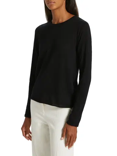 MAJESTIC FILATURES Women's Cashmere Crewneck Sweater - Noir - Size Large | Thumbnail 4 MAJESTIC FILATURES Women's Cashmere Crewneck Sweater - Noir - Size Large | Thumbnail 4