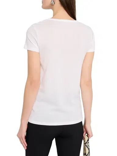 MAJESTIC FILATURES Women's Ribbed Stretch Cotton T-Shirt - White - Size Large | Thumbnail 4 MAJESTIC FILATURES Women's Ribbed Stretch Cotton T-Shirt - White - Size Large | Thumbnail 4