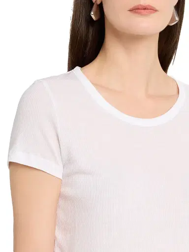 MAJESTIC FILATURES Women's Ribbed Stretch Cotton T-Shirt - White - Size Large | Thumbnail 5 MAJESTIC FILATURES Women's Ribbed Stretch Cotton T-Shirt - White - Size Large | Thumbnail 5