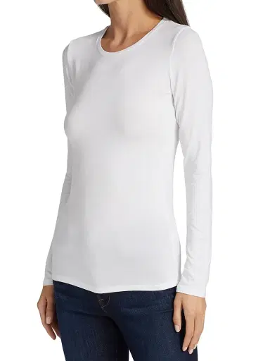MAJESTIC FILATURES Women's Soft Touch Long-Sleeve Crewneck Top - Blanc - Size Large | Thumbnail 4 MAJESTIC FILATURES Women's Soft Touch Long-Sleeve Crewneck Top - Blanc - Size Large | Thumbnail 4