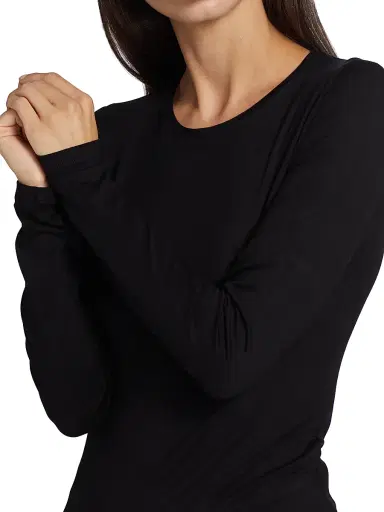 MAJESTIC FILATURES Women's Soft Touch Long-Sleeve Top - Noir - Size Large | Thumbnail 6 MAJESTIC FILATURES Women's Soft Touch Long-Sleeve Top - Noir - Size Large | Thumbnail 6