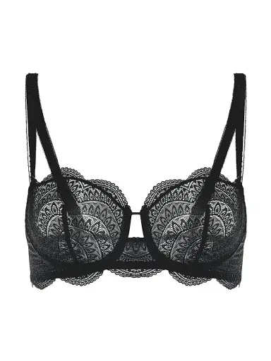 Simone Pérèle Women's Karma Demi Cup Underwire Bra - Black | Thumbnail 1 Simone Pérèle Women's Karma Demi Cup Underwire Bra - Black | Thumbnail 1