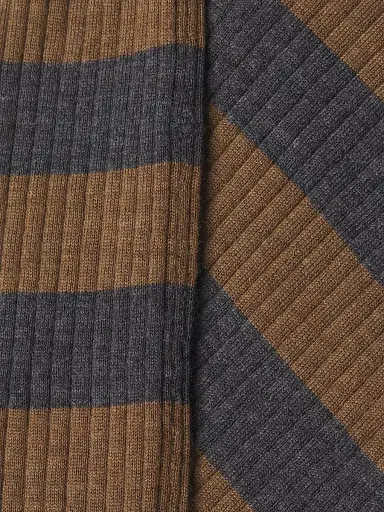 Majestic Filatures Women's Striped Merino Wool Long-Sleeve Top - Camel Anthracite Chine | Thumbnail 6 Majestic Filatures Women's Striped Merino Wool Long-Sleeve Top - Camel Anthracite Chine | Thumbnail 6