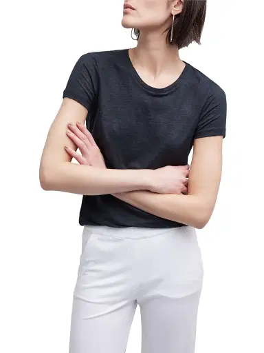 MAJESTIC FILATURES Women's Stretch-Linen T-Shirt - Black - Size Large | Thumbnail 3 MAJESTIC FILATURES Women's Stretch-Linen T-Shirt - Black - Size Large | Thumbnail 3