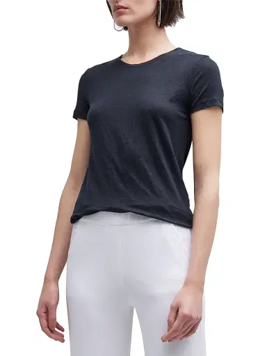 MAJESTIC FILATURES Women's Stretch-Linen T-Shirt - Black - Size Large | Thumbnail 4 MAJESTIC FILATURES Women's Stretch-Linen T-Shirt - Black - Size Large | Thumbnail 4