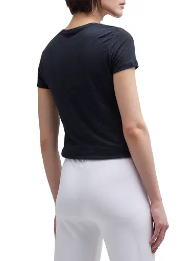 MAJESTIC FILATURES Women's Stretch-Linen T-Shirt - Black - Size Large | Thumbnail 5 MAJESTIC FILATURES Women's Stretch-Linen T-Shirt - Black - Size Large | Thumbnail 5