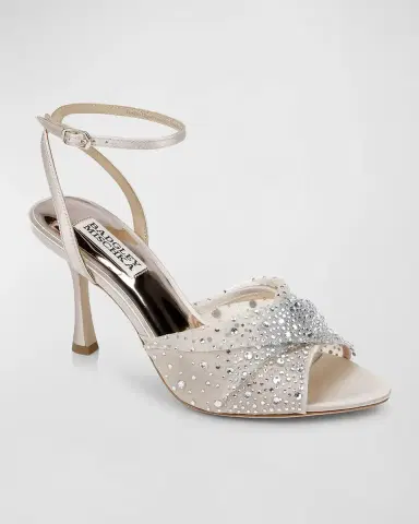 BADGLEY MISCHKA Cameryn Embellished Mesh Ankle-Strap Sandals | Thumbnail 2 BADGLEY MISCHKA Cameryn Embellished Mesh Ankle-Strap Sandals | Thumbnail 2