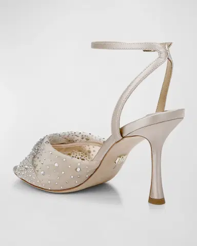 BADGLEY MISCHKA Cameryn Embellished Mesh Ankle-Strap Sandals | Thumbnail 3 BADGLEY MISCHKA Cameryn Embellished Mesh Ankle-Strap Sandals | Thumbnail 3