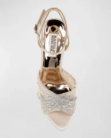 BADGLEY MISCHKA Cameryn Embellished Mesh Ankle-Strap Sandals | Thumbnail 4 BADGLEY MISCHKA Cameryn Embellished Mesh Ankle-Strap Sandals | Thumbnail 4