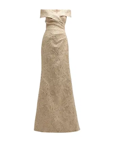 Rickie Freeman for Teri Jon Off-Shoulder Metallic Jacquard Gown | Thumbnail 1 Rickie Freeman for Teri Jon Off-Shoulder Metallic Jacquard Gown | Thumbnail 1